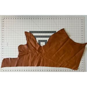 Rustic Handmade Full Grain Brown Leather Remnant – 3.3 Sq Ft Upholstery Scrap